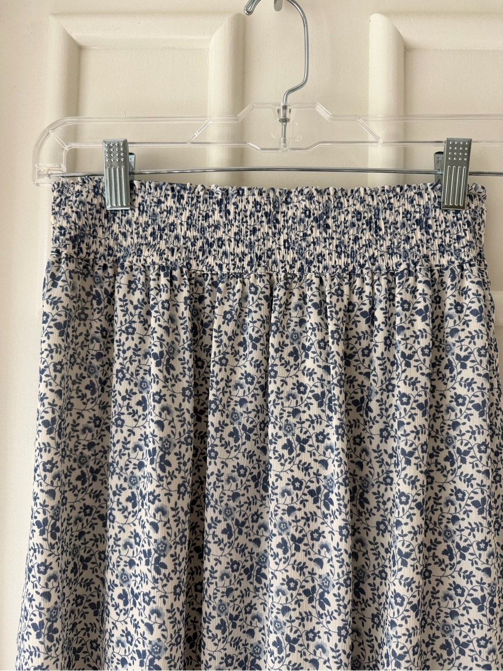 Madewell White and Blue Floral Tiered Midi Skirt - Picture 4 of 7